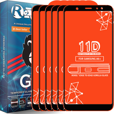 Roxel Edge To Edge Tempered Glass for Samsung Galaxy A6 Plus(Pack of 6)