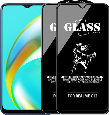 Qyist Edge To Edge Tempered Glass for REALME C12(Pack of 2)
