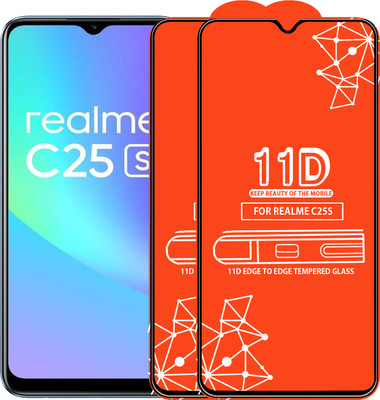 Roxel Edge To Edge Tempered Glass for Realme C25S(Pack of 2)