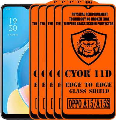 CYOR Edge To Edge Tempered Glass for OPPO A15S(Pack of 5)