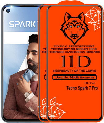 DeepzHub Edge To Edge Tempered Glass for Tecno SPARK 7 PRO(Pack of 2)