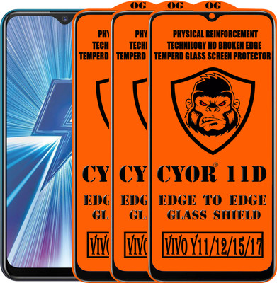 CYOR Edge To Edge Tempered Glass for VIVO Y17(Pack of 3)