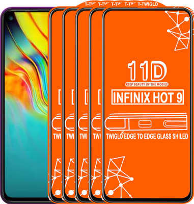 TWIGLO Edge To Edge Tempered Glass for INFINIX HOT 9(Pack of 5)