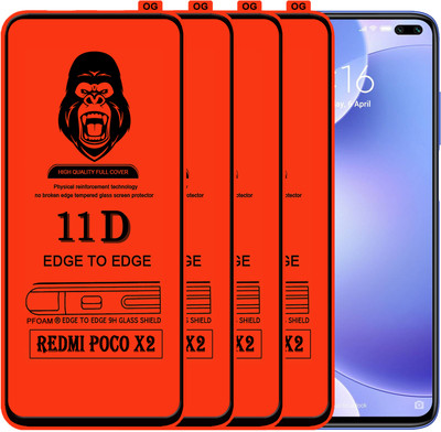 Rofix star Edge To Edge Tempered Glass for REDMI POCO X2(Pack of 4)