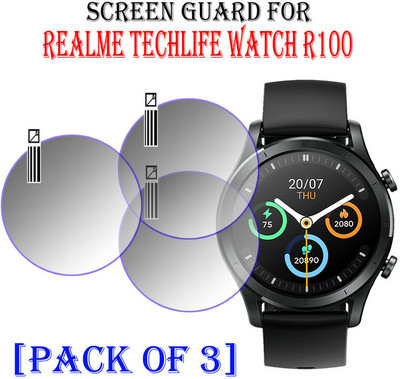 YCHROZE Edge To Edge Tempered Glass for Realme TechLife Watch R100(Pack of 3)