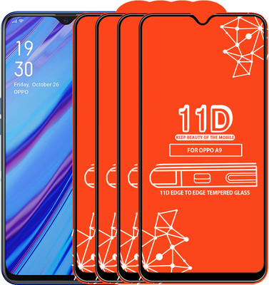 Roxel Edge To Edge Tempered Glass for Oppo A9(Pack of 4)