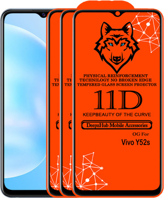 CRodible Edge To Edge Tempered Glass for Vivo Y52s(Pack of 3)