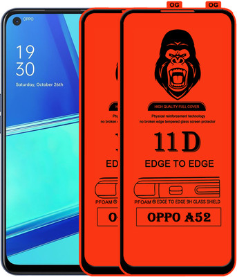 Laxdom Edge To Edge Tempered Glass for OPPO A52(Pack of 2)