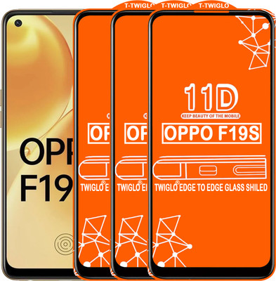 TWIGLO Edge To Edge Tempered Glass for OPPO F19S(Pack of 3)
