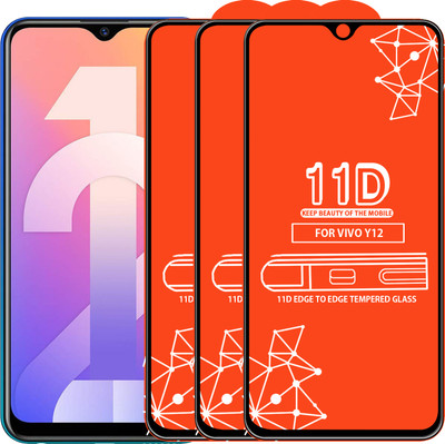 Roxel Edge To Edge Tempered Glass for Vivo Y12(Pack of 3)