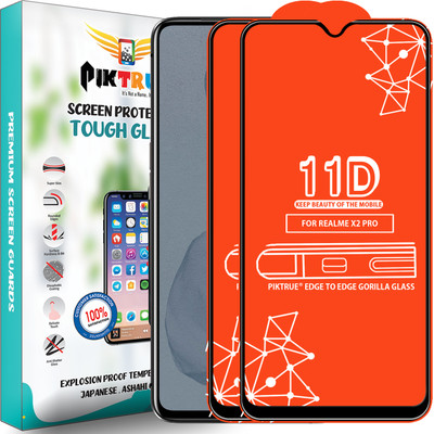 PikTrue Edge To Edge Tempered Glass for Realme X2 Pro(Pack of 2)