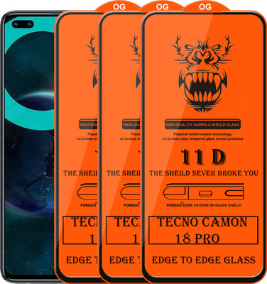 Forego Edge To Edge Tempered Glass for Tecno Camon 18 Pro(Pack of 3)