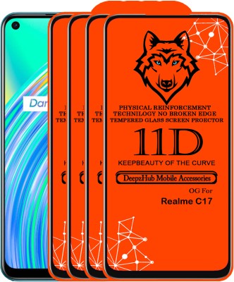 CRodible Edge To Edge Tempered Glass for Realme C17(Pack of 4)