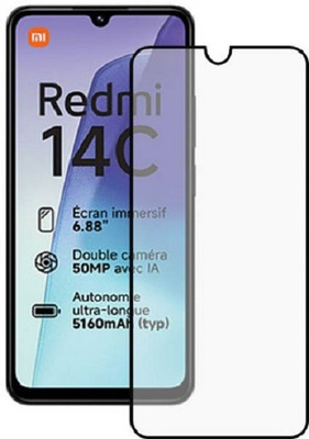 DSCASE Edge To Edge Tempered Glass for MI Redmi 14C 5G, Redmi 14C 5G(Pack of 1)