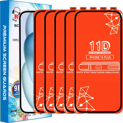 Rofix star Edge To Edge Tempered Glass for APPLE IPHONE 15 PLUS(Pack of 5)