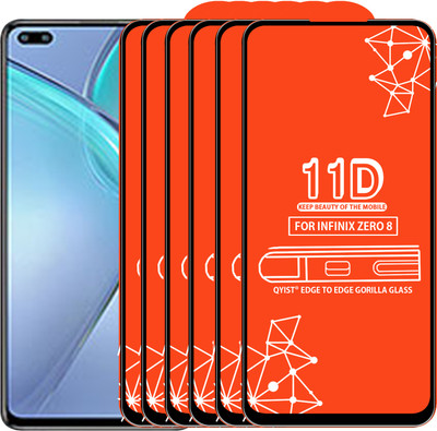 Qyist Edge To Edge Tempered Glass for Infinix Zero 8(Pack of 6)