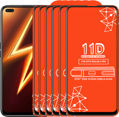 Qyist Edge To Edge Tempered Glass for Realme 6 Pro(Pack of 6)