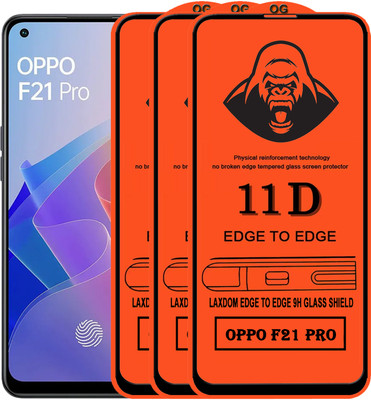 Laxdom Edge To Edge Tempered Glass for OPPO F21 PRO(Pack of 3)
