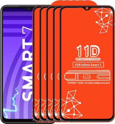 PikTrue Edge To Edge Tempered Glass for Infinix Smart 7(Pack of 5)