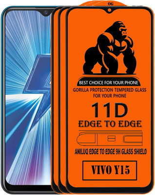 ANILUQ Edge To Edge Tempered Glass for VIVO Y15(Pack of 3)