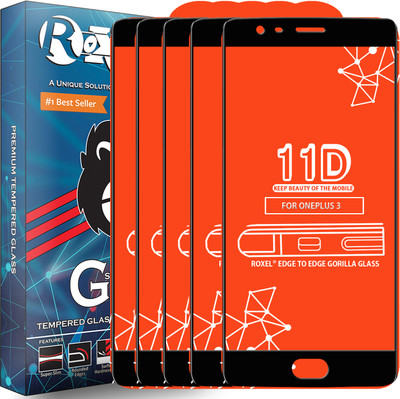 Roxel Edge To Edge Tempered Glass for OnePlus 3(Pack of 5)