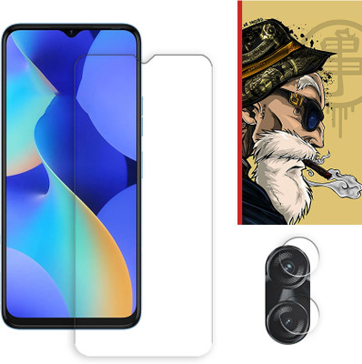 SOMTONE Edge To Edge Tempered Glass for Tecno Spark 10C 4G Tempered Glass Screen Protector | Anti-Scratch | Edge to Edge Full Coverage | 9H Hardness ( 1 FRONT SCREEN GUARD + 1 CAMERA LENS PROTECTOR + 1 FREE BACK EMBOSSED SKIN001 )(Pack of 1)
