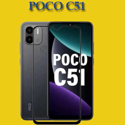 AKSHUD Edge To Edge Tempered Glass for poco c51, POCO C51(Pack of 1)