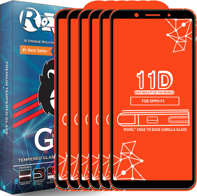 Roxel Edge To Edge Tempered Glass for Oppo F5(Pack of 6)
