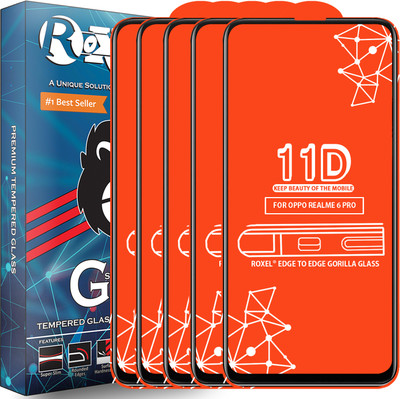 Roxel Edge To Edge Tempered Glass for Realme 6 Pro(Pack of 5)