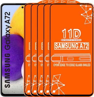 CYOR Edge To Edge Tempered Glass for SAMSUNG A72(Pack of 5)