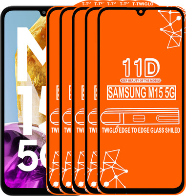TWIGLO Edge To Edge Tempered Glass for SAMSUNG M15 5G(Pack of 5)