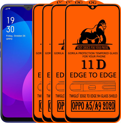 TWIGLO Edge To Edge Tempered Glass for OPPO A5 2020(Pack of 4)