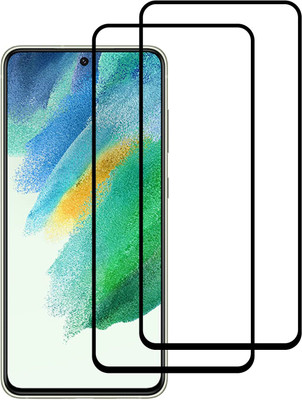 NaturalBuy Edge To Edge Tempered Glass for Samsung Galaxy S21 FE 5G (2023)-| / Tempered Glass | Screen Protector Full HD Quality Tempered Glass Anti-Scratch Edge to Edge Coverage with Easy Installation Kit (Black) |(Pack of 2)