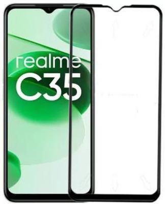 DMJHP Edge To Edge Tempered Glass for realme C35(Pack of 1)