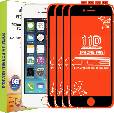 PFOAM Edge To Edge Tempered Glass for Apple iPhone 6(Pack of 4)