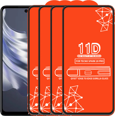 Qyist Edge To Edge Tempered Glass for TECNO SPARK 20 PRO(Pack of 4)