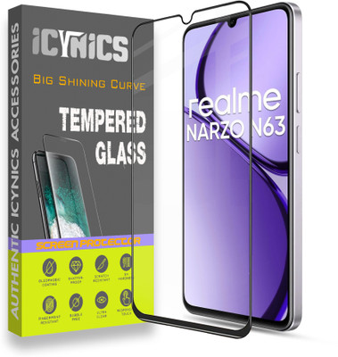 ICYNICS Edge To Edge Tempered Glass for Realme Narzo N63, Anti-Fingerprint, Waterproof, Oil-resistant, Bubble-Free, Anti-Static with Full Screen Coverage & Easy Installation(Pack of 1)