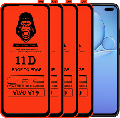 Laxdom Edge To Edge Tempered Glass for VIVO V19(Pack of 4)