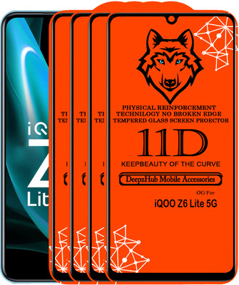 DeepzHub Edge To Edge Tempered Glass for IQOO Z6 Lite 5G(Pack of 4)