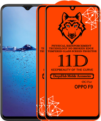 DeepzHub Edge To Edge Tempered Glass for Oppo F9(Pack of 2)