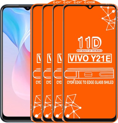 CYOR Edge To Edge Tempered Glass for VIVO Y21E(Pack of 4)