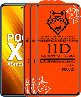 DeepzHub Edge To Edge Tempered Glass for POCO X3(Pack of 3)
