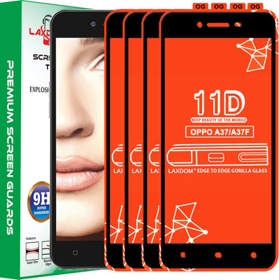 Laxdom Edge To Edge Tempered Glass for Oppo A37(Pack of 4)