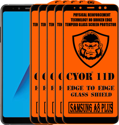 CYOR Edge To Edge Tempered Glass for SAMSUNG A8 PLUS(Pack of 5)