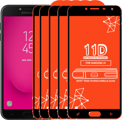 Qyist Edge To Edge Tempered Glass for Samsung Galaxy J4(Pack of 5)