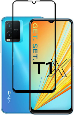 Caseline Edge To Edge Tempered Glass for VIVO T1X, vivo T1X(Pack of 1)