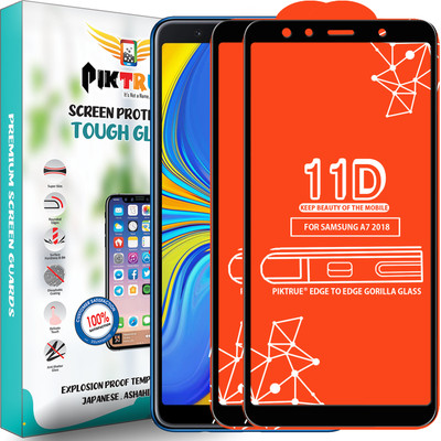 PikTrue Edge To Edge Tempered Glass for Samsung Galaxy A7 2018 Edition(Pack of 2)
