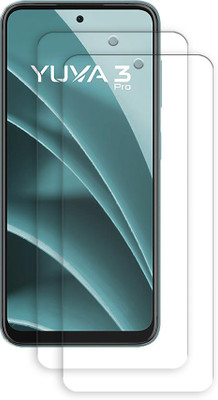 SOMTONE Edge To Edge Tempered Glass for Lava Yuva 3 Pro TEMPERED GUARD FRONTP2(Pack of 2)