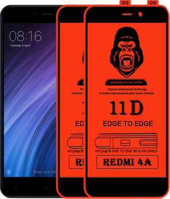 Laxdom Edge To Edge Tempered Glass for Mi Redmi 4A(Pack of 2)