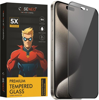 CASENED Edge To Edge Tempered Glass for iPhone 15 Pro Privacy Screen Guard(Pack of 1)
